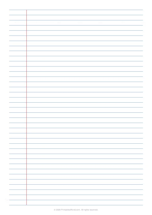 Free printable lined paper — 7.1 mm (college ruled) — PDF download