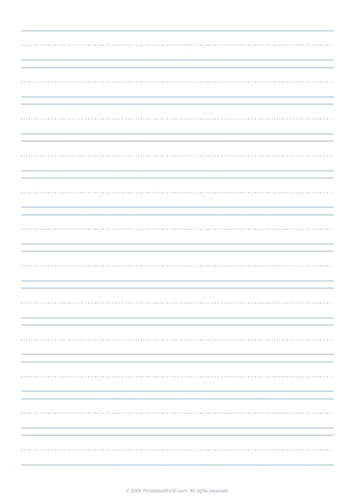 Free printable lined paper — Primary (three-line) — PDF download