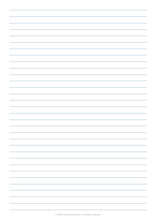 Free printable lined paper — No margin — PDF download
