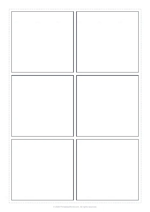 Free printable manga panel page — Grid 2x3 — PDF download