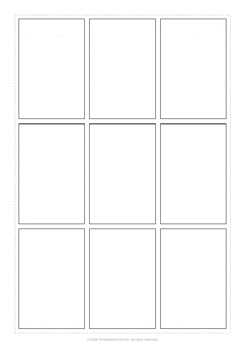 Free printable manga panel page — Grid 3x3 — PDF download