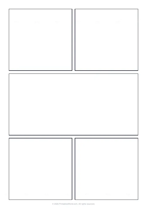 Free printable manga panel page — No bleed guide — PDF download