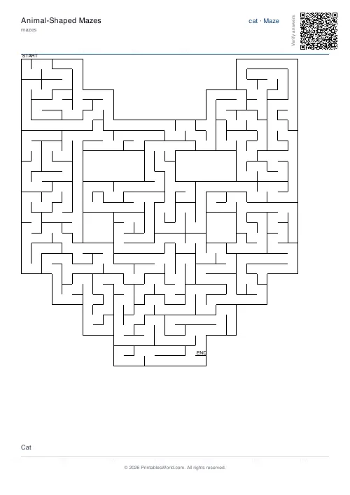 Free printable animal maze — 3, with answer key — PDF download