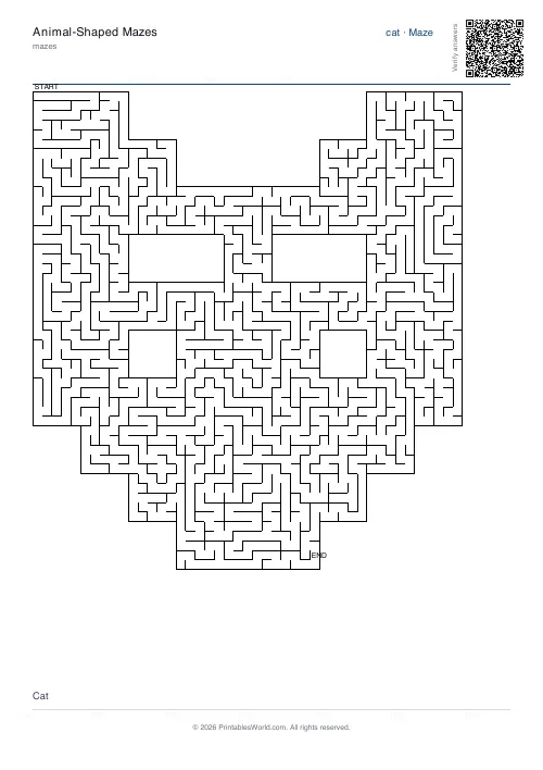 Free printable animal maze — 5, with answer key — PDF download