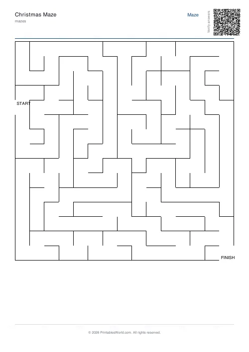 Free printable maze — Medium, with answer key — PDF download
