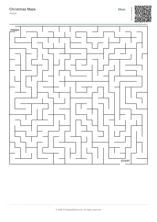 Free printable maze — 25×25 — PDF download