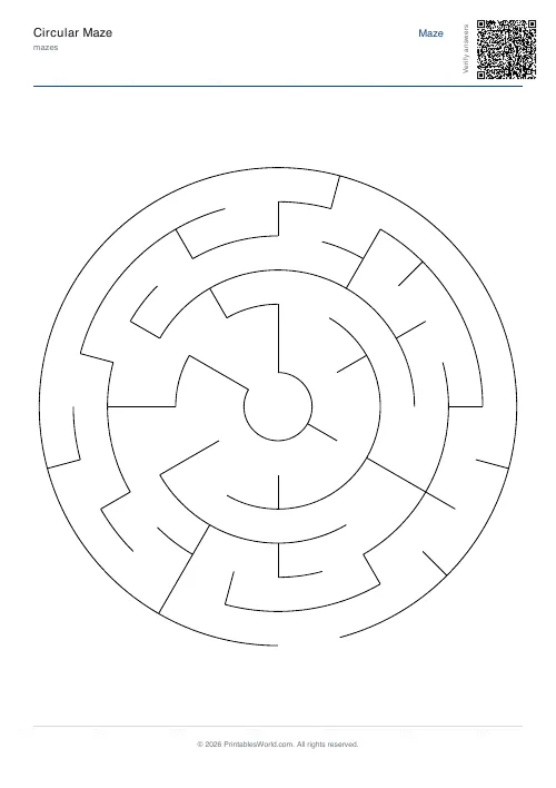 Free printable circular maze — 7 — PDF download