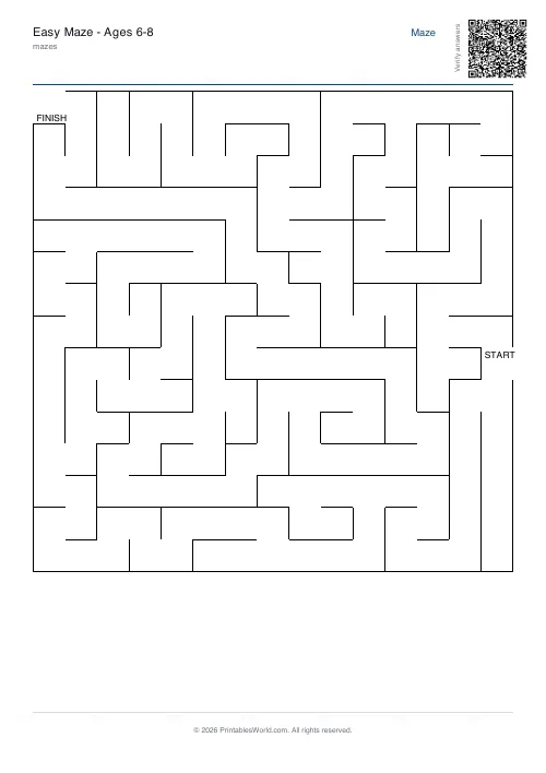 Free printable maze — Hard, with answer key — PDF download