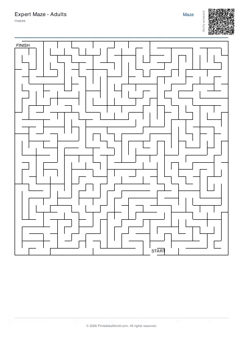Free printable maze — Easy, with answer key — PDF download
