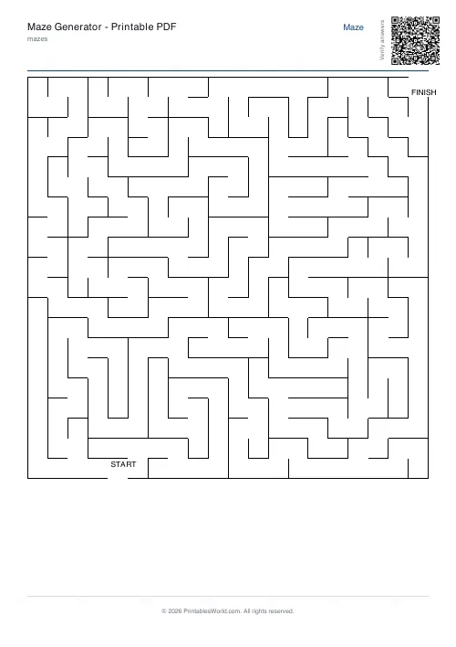 Free printable maze — Medium, with answer key — PDF download