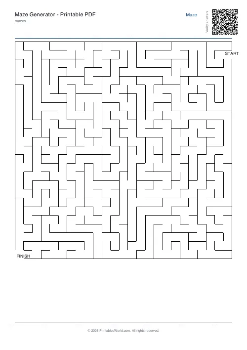 Free printable maze — 25×25 — PDF download