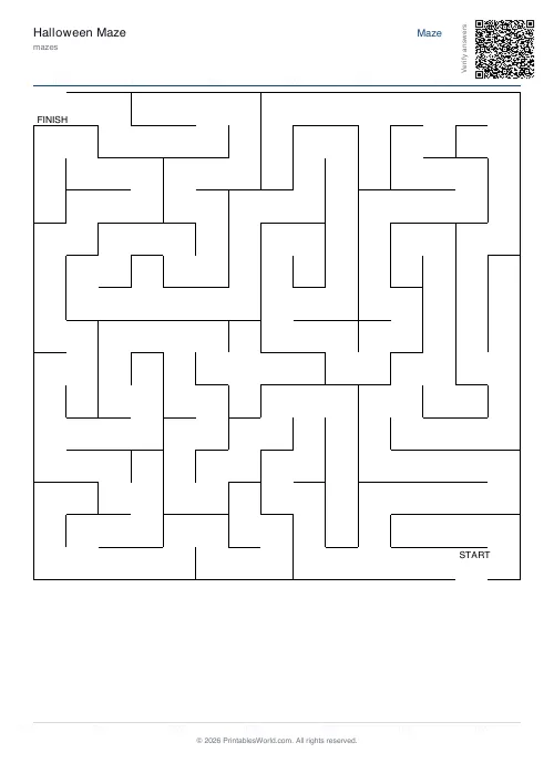 Free printable maze — Easy — PDF download