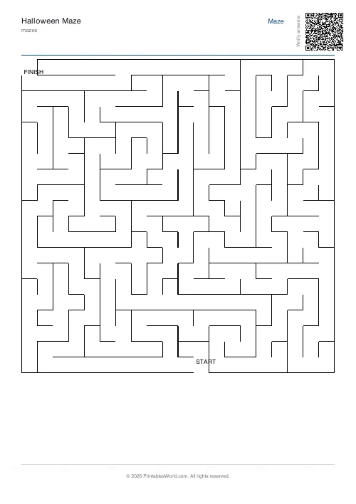 Free printable maze — 20×20 — PDF download