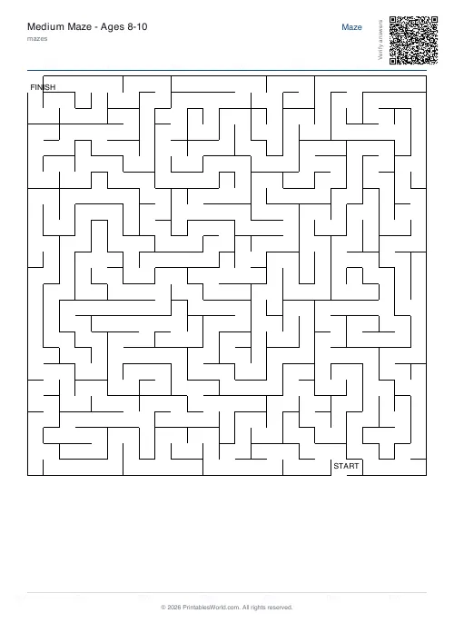 Free printable maze — 25×25 — PDF download