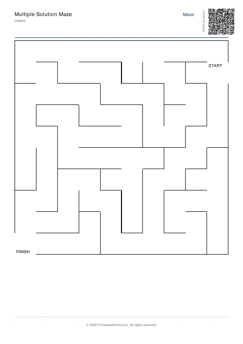 Free printable maze — 10×10 — PDF download