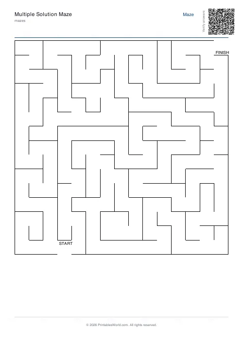 Free printable maze — 15×15 — PDF download
