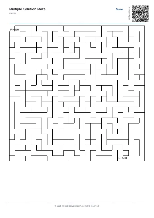 Free printable maze — 25×25 — PDF download