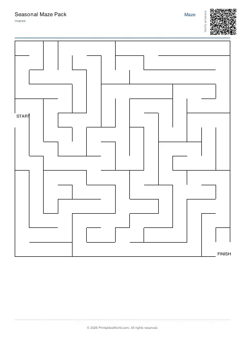 Free printable maze — Easy — PDF download