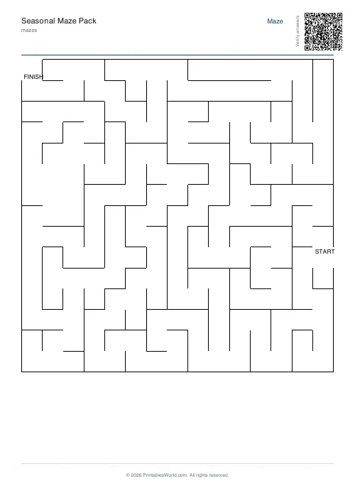 Free printable maze — Rooms — PDF download