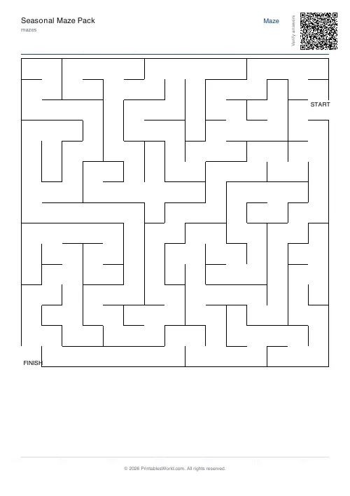 Free printable maze — Hard — PDF download