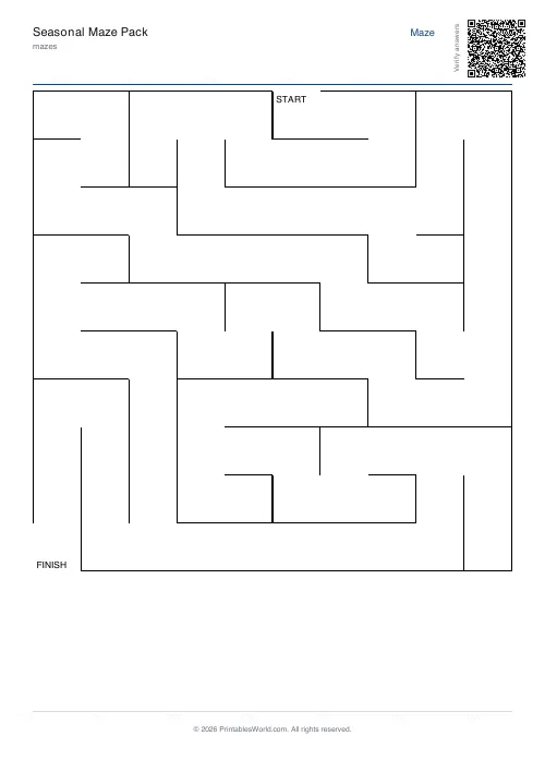 Free printable maze — 10×10 — PDF download