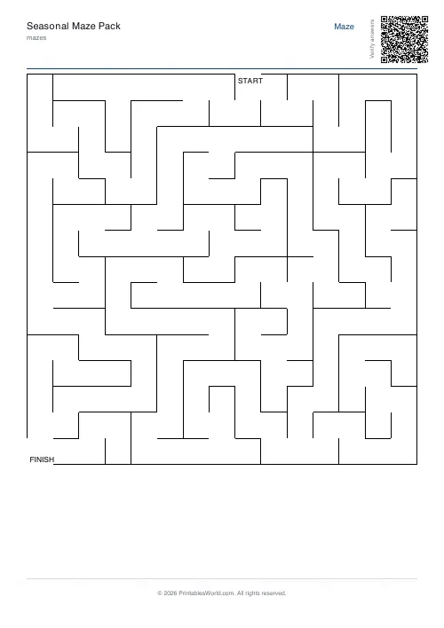 Free printable maze — 15×15 — PDF download