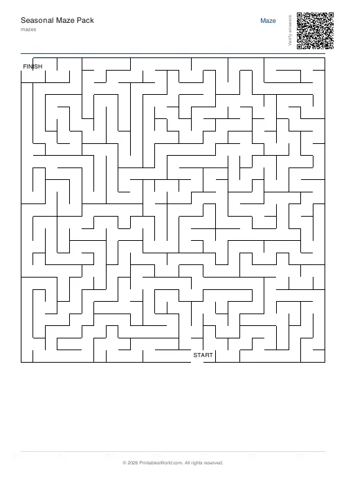 Free printable maze — 25×25 — PDF download