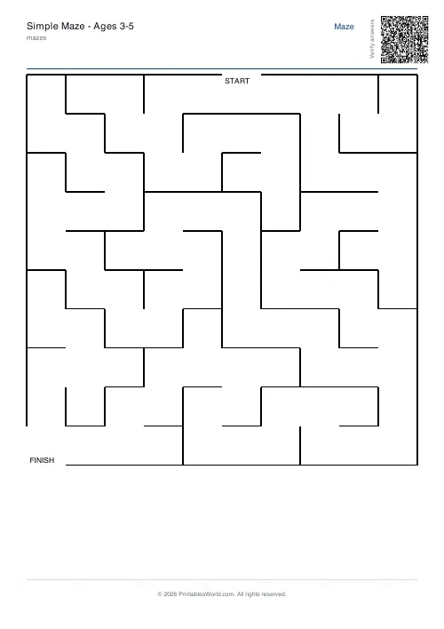 Free printable maze — Easy, with answer key — PDF download