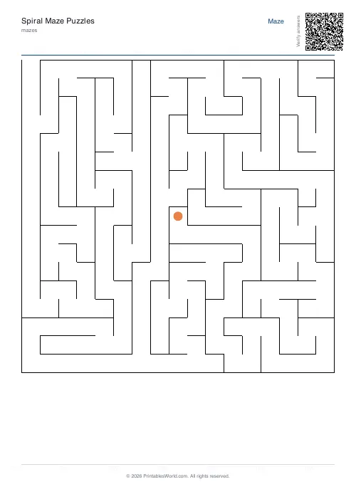 Free printable spiral maze — Medium — PDF download
