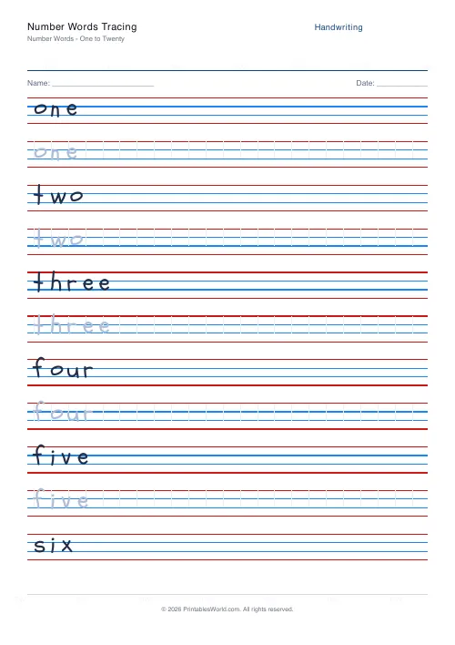 Free printable handwriting practice — Schoolbell — PDF download