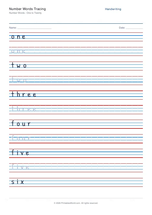 Free printable handwriting practice — Solid trace — PDF download