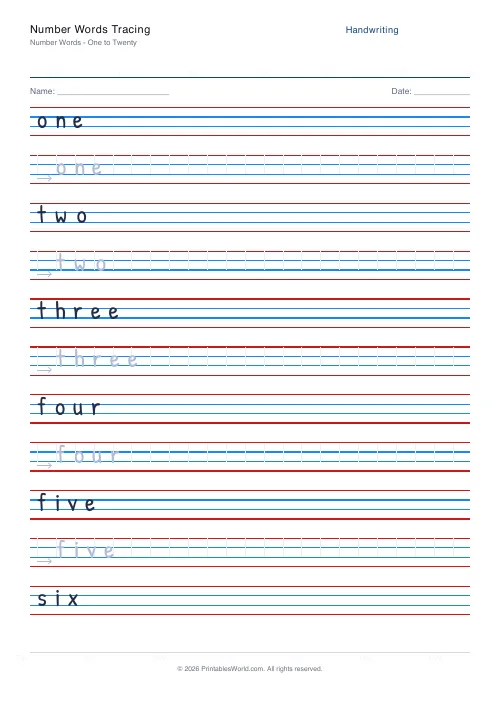 Free printable handwriting practice — Stroke arrows — PDF download