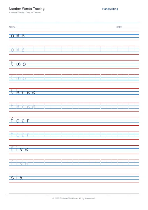 Free printable handwriting practice — Handlee — PDF download