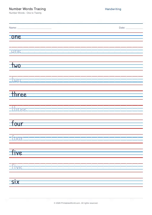 Free printable handwriting practice — Cursive (joined) — PDF download