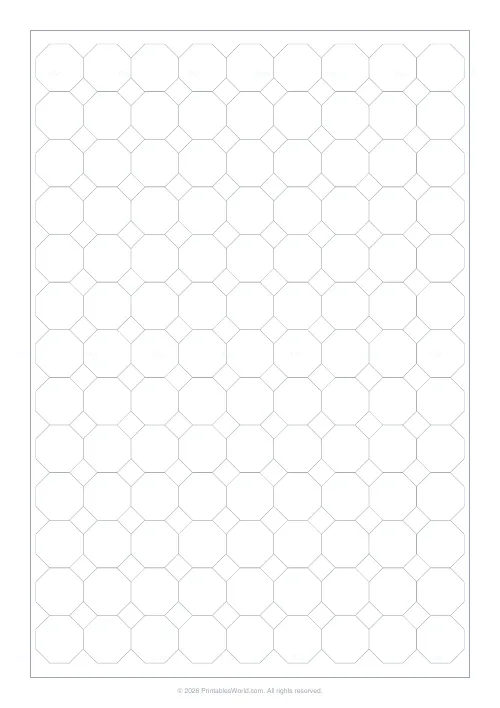 Free printable octagon graph paper (20 mm), PDF download