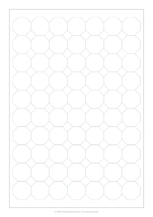 Free printable octagon graph paper (25 mm), PDF download
