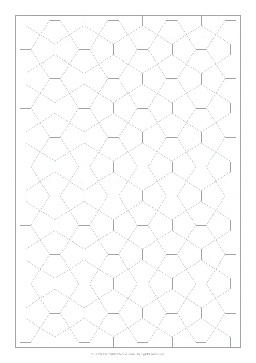 Free printable pentagon graph paper (12 mm), PDF download