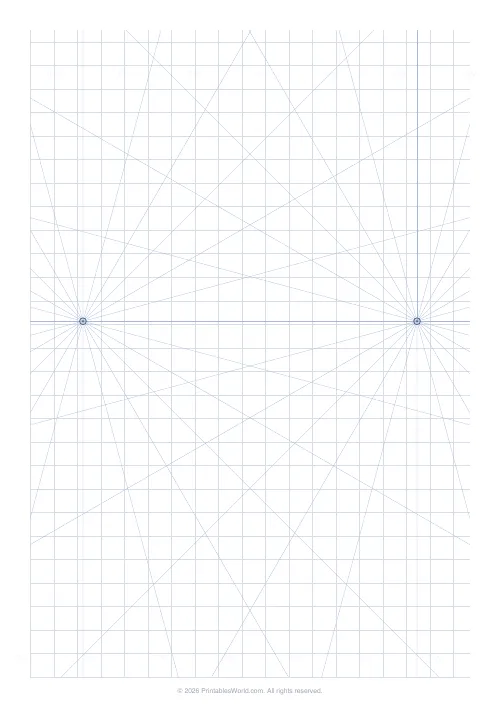 Free printable perspective drawing grid — 24 rays — PDF download