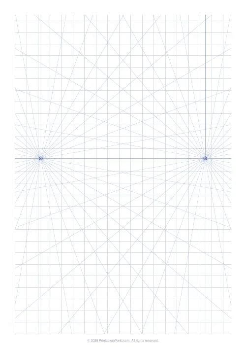 Free printable perspective drawing grid — 36 rays — PDF download