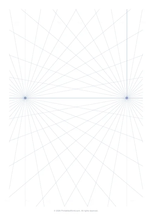 Free printable perspective drawing grid — No underlay — PDF download