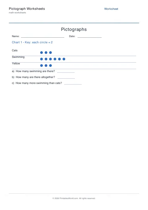 Free printable pictograph worksheet — 3, with answer key — PDF download