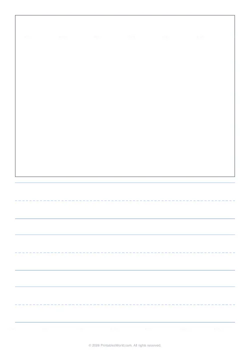 Free printable primary story paper — 3 rows — PDF download