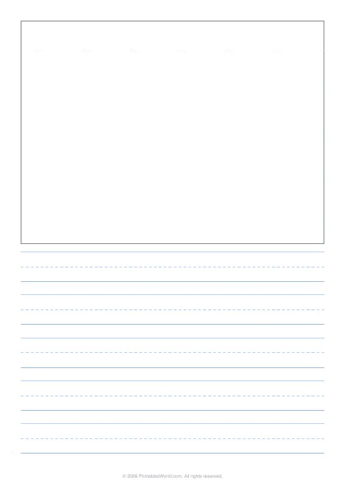 Free printable primary story paper — 5 rows — PDF download