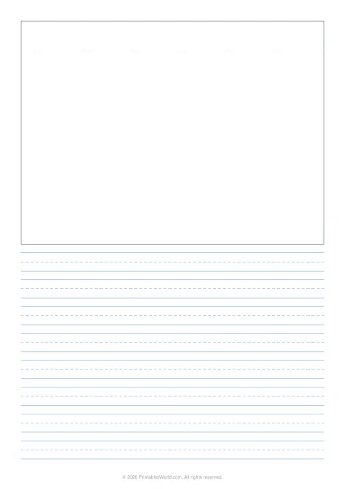 Free printable primary story paper — 8 rows — PDF download