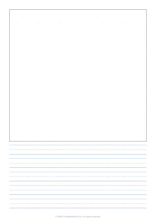 Free printable primary story paper — Large (65%) — PDF download