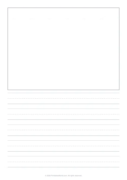 Free printable primary story paper — Gray — PDF download