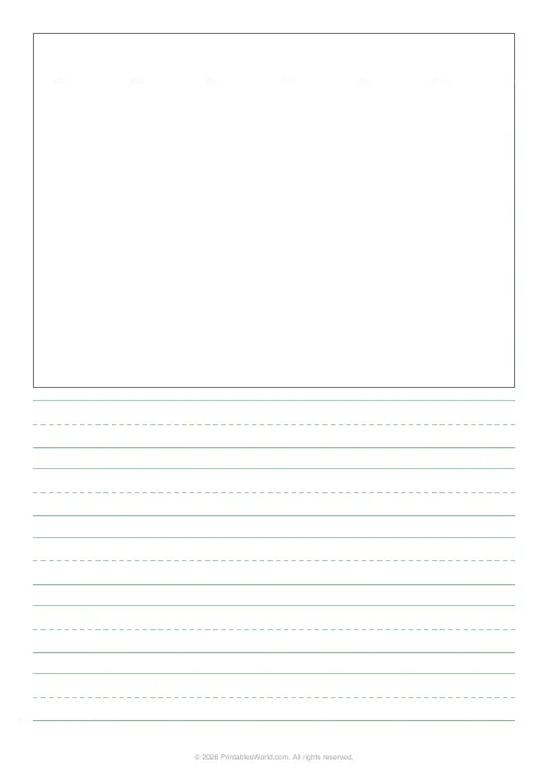 Free printable primary story paper — Green — PDF download