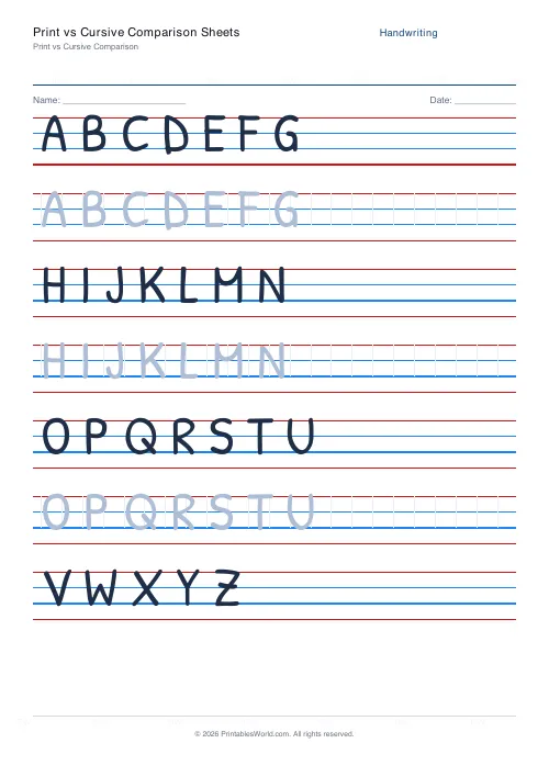 Free printable handwriting practice — Solid trace — PDF download