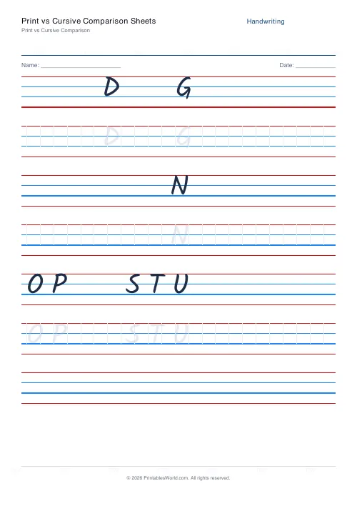 Free printable handwriting practice — Kalam — PDF download