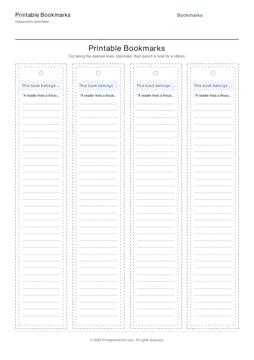 Free printable printable bookmarks — Dots — PDF download